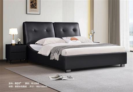 R01#真皮软床（带柜）