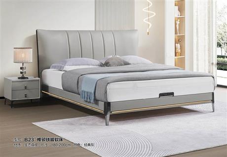 B23#真皮软床（带柜）