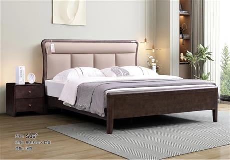 S06#真皮大床